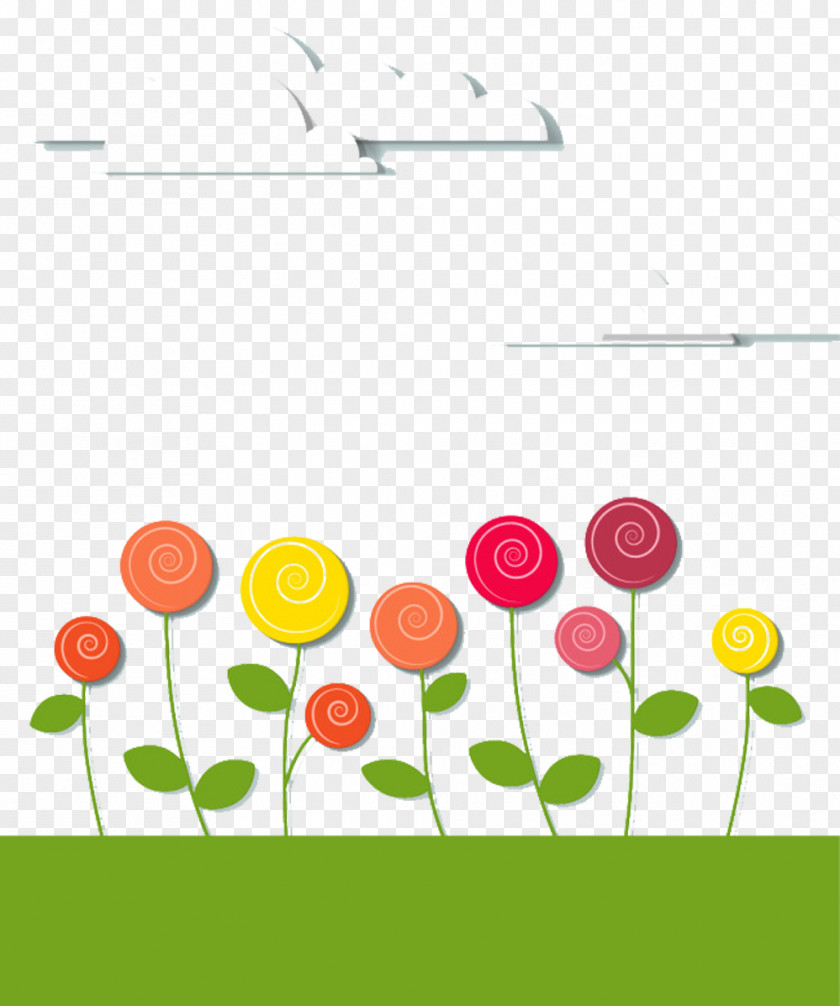 Candy Flowers Picture Material Papercutting Flower PNG