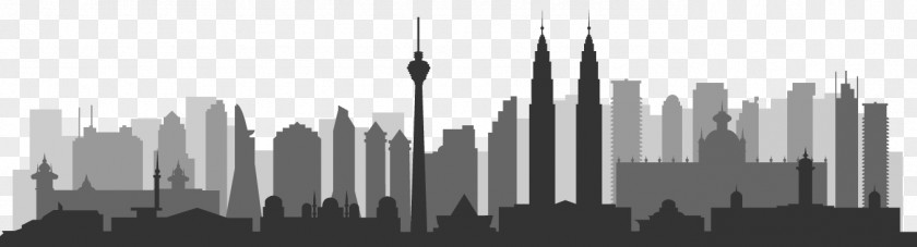 Kuala Lumpur Silhouette Skyline Skyscraper Panorama PNG