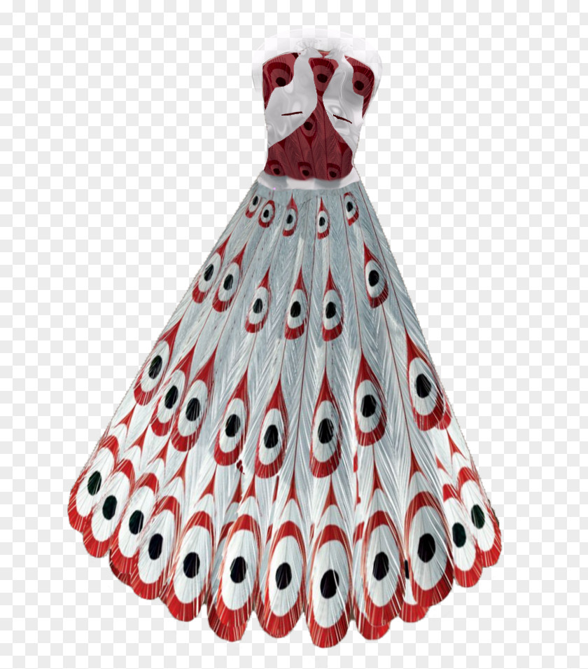 Peacock Dress Gown Costume Design Pattern PNG