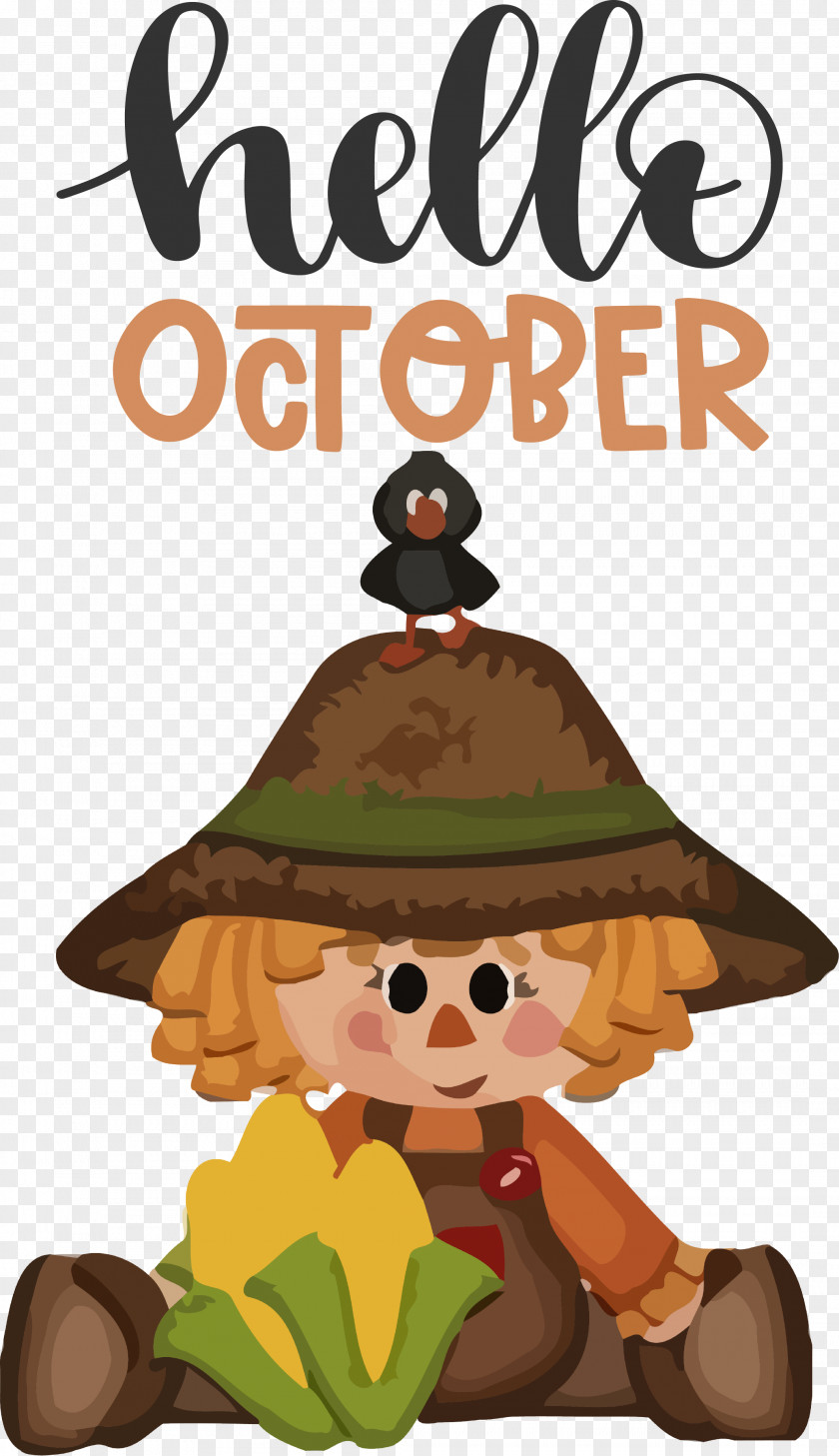 Hello October Autumn PNG