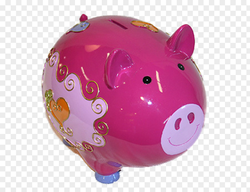 Piggy Bank Magenta Art PNG