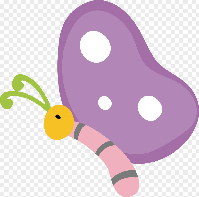 Purple Butterfly Vector Illustration PNG