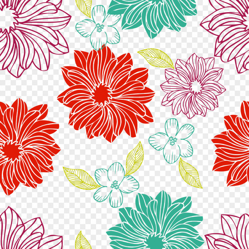 Shading Vector Illustration Color Flowers Grain Texture Flower Pattern PNG