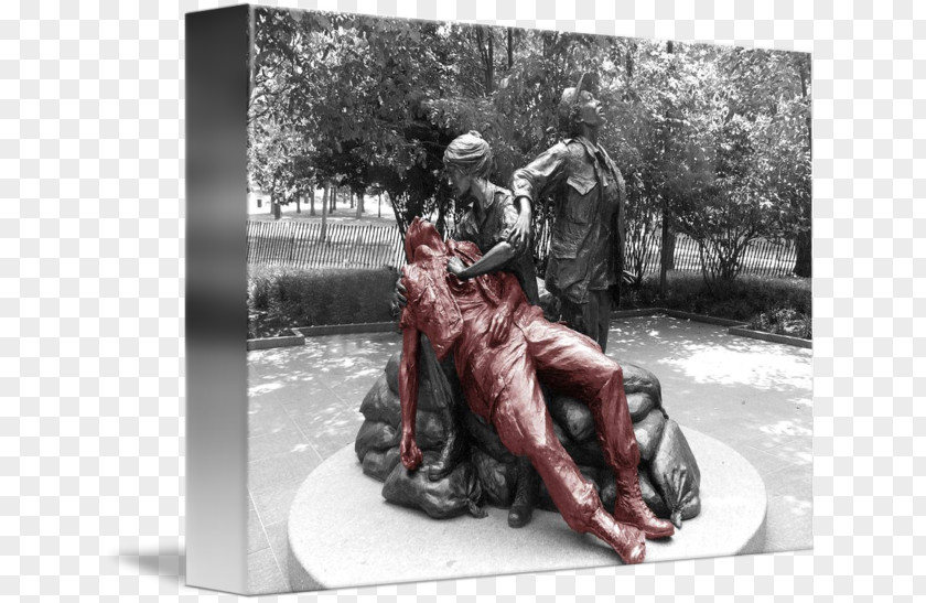 Vietnam War Soldier Drawings Statue Memorial Washington, D.C. Gallery Wrap Sculpture PNG