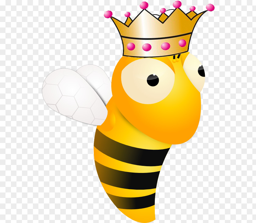 Cartoon Fresh Spring Grove Queen Bee Insect Clip Art PNG