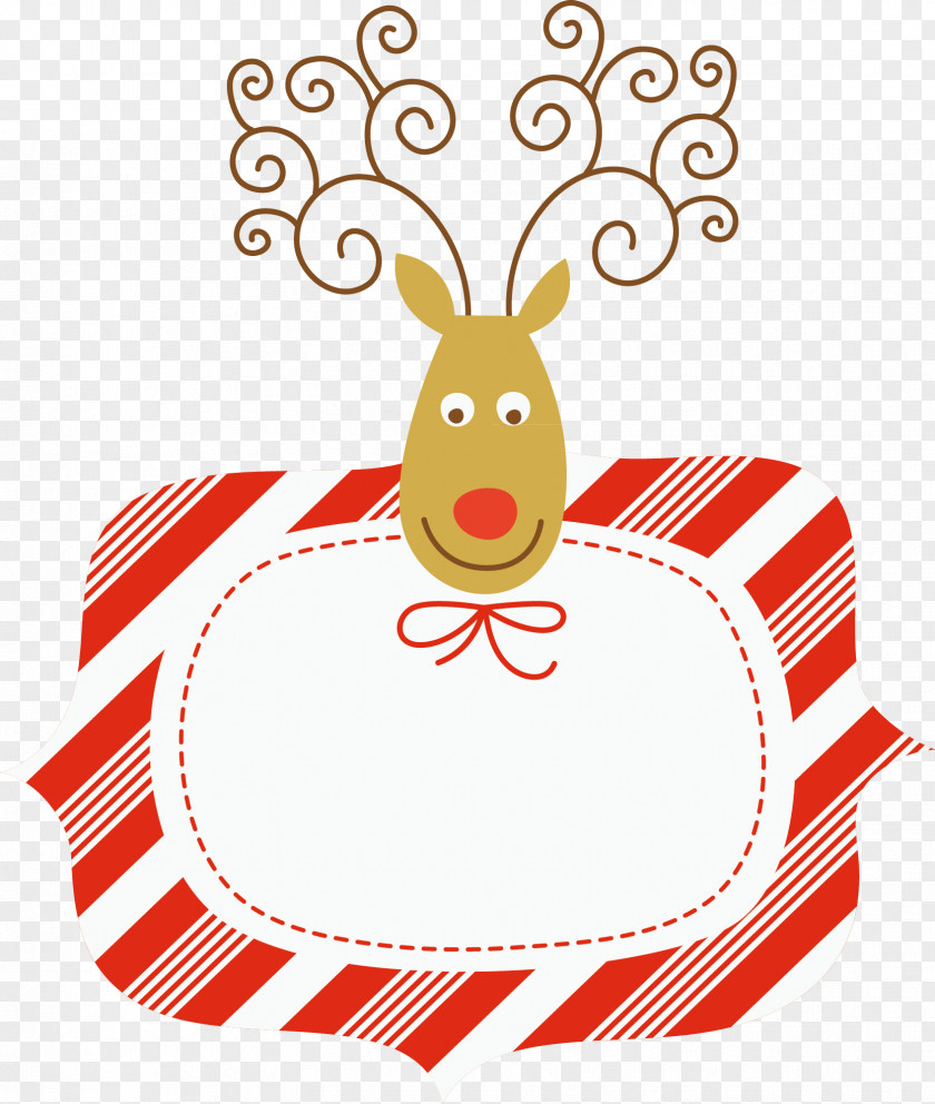 Deer Tag Christmas Gift Illustration PNG