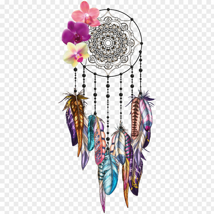 Dreamcatcher Orchids Sticker Wall Decal Image PNG