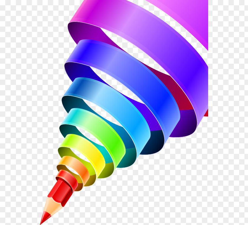 Color Cartoon Pen Rotating Abstract Art Drawing Illustration PNG