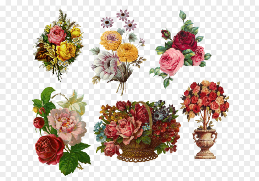 Flower Garden Roses Floral Design Decoupage PNG