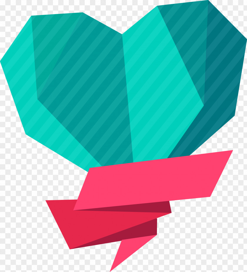 Heart Paper Modular Origami Pattern PNG