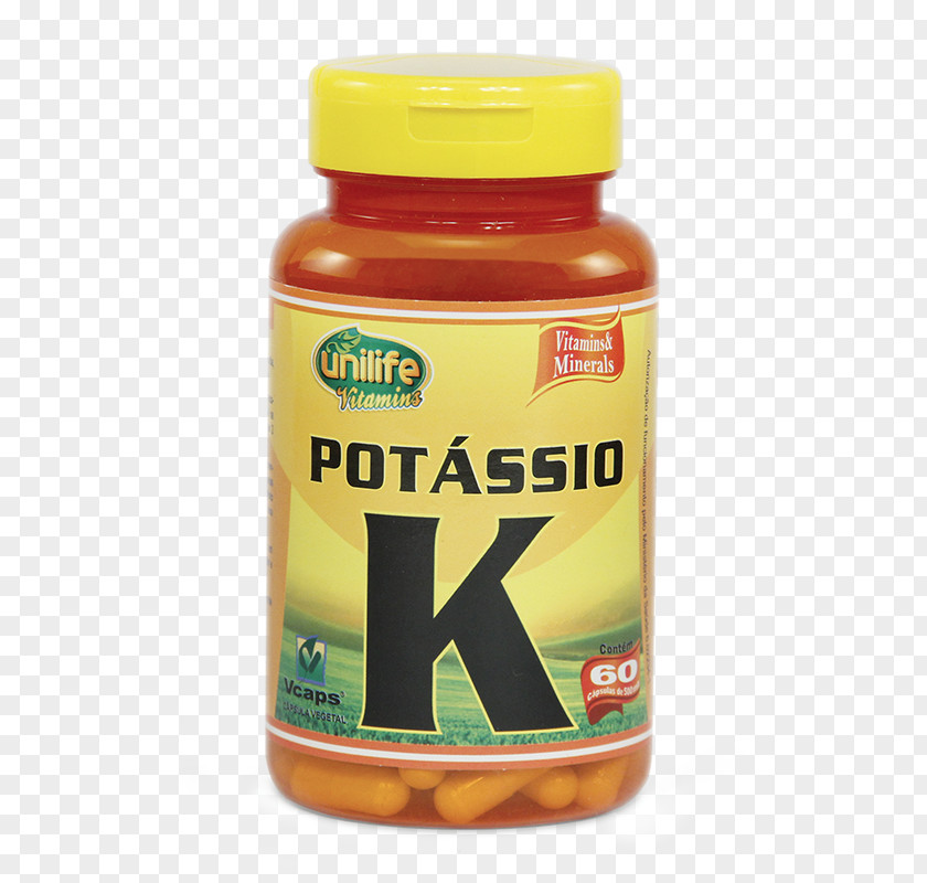 Linha De Peixe Dietary Supplement Capsule Vitamin Unilife Potássio K 60 Cápsulas Potassium PNG