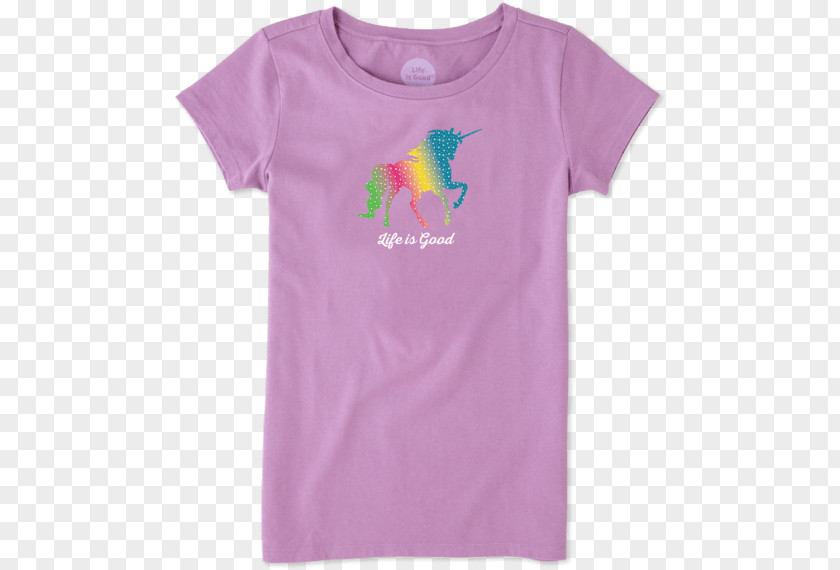 Rainbow Unicorn T-shirt Sleeve Life Is Good Company Scoop Neck Jack-o'-lantern PNG
