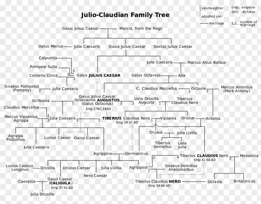 Tree Timeline Principate Julio-Claudian Dynasty Family I, Claudius PNG
