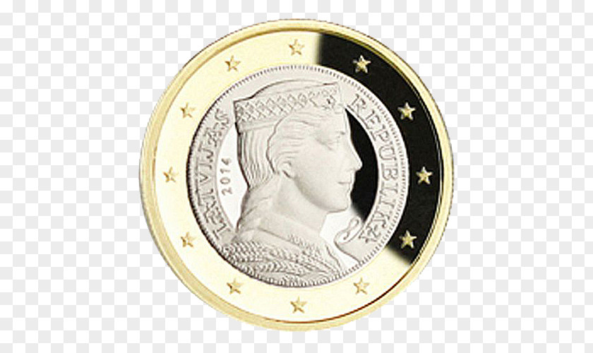 Coin Latvian Euro Coins 1 PNG