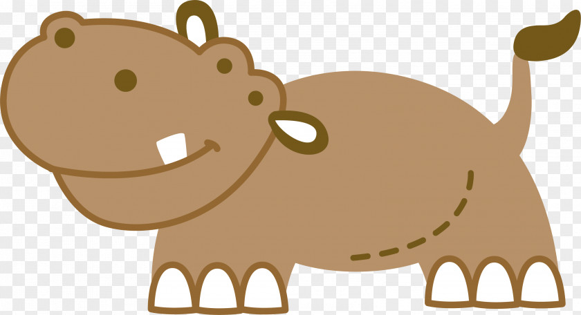 Vector Brown Hippo Hippopotamus Clip Art PNG