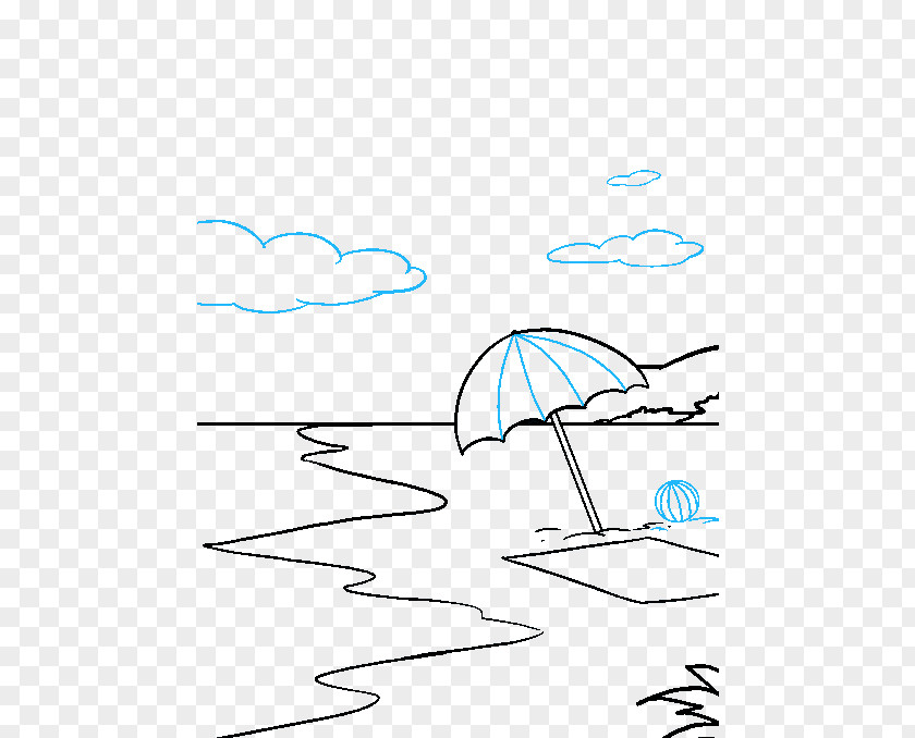 Beach Drawing How To Draw Nature Image Tutorial PNG
