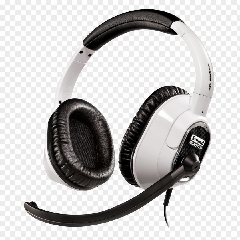 White High-end Headphones Sound Blaster X-Fi Card Creative Technology Surround PNG