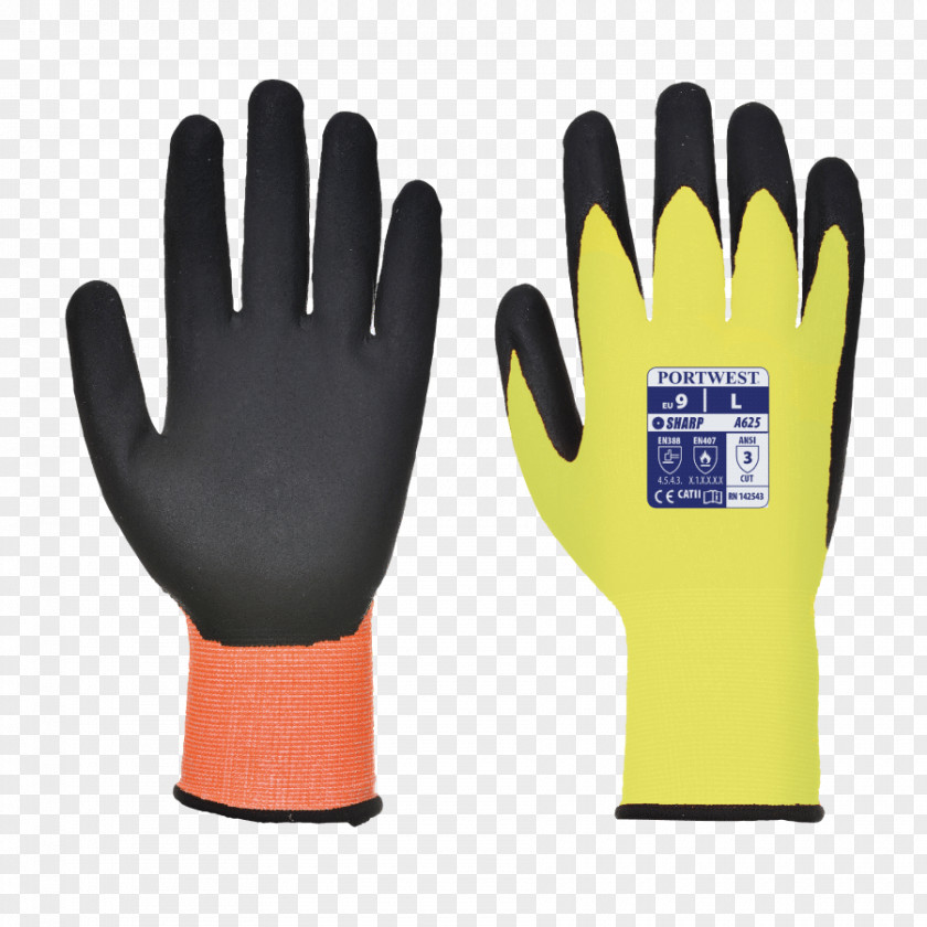Yellow Gloves Cut-resistant Portwest Personal Protective Equipment High-visibility Clothing PNG