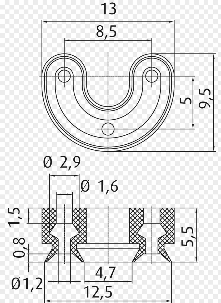 Cup Ring Technical Drawing PNG