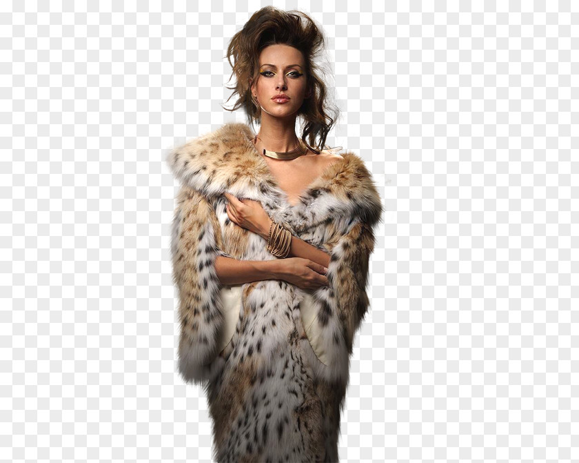 Fur Clothing Eurasian Lynx Coat Pelzmantel PNG