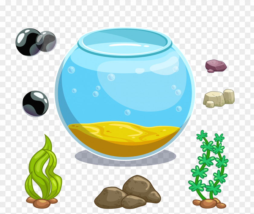 Cartoon Fish Tank Aquarium Icon PNG
