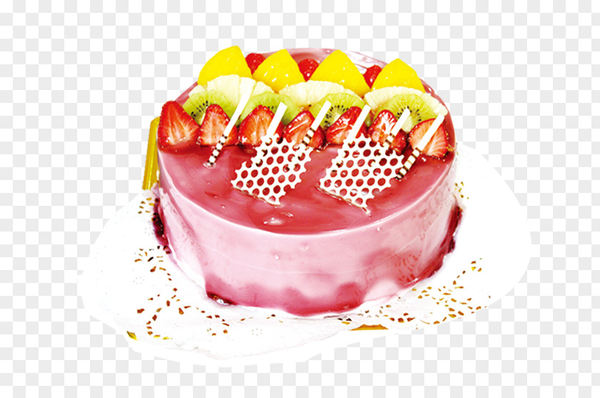 Strawberry Cake Cream Birthday Fruitcake Pie PNG