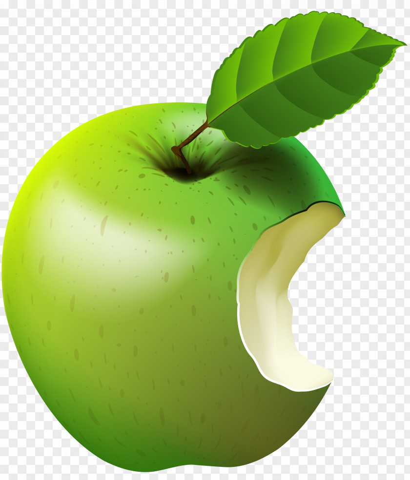 Bitten Apple Green Transparent Clip Art Image PNG