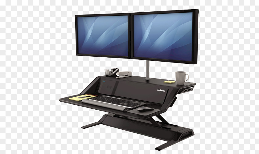 Dx Sit-stand Desk Battery Charger Workstation Fellowes Brands PNG