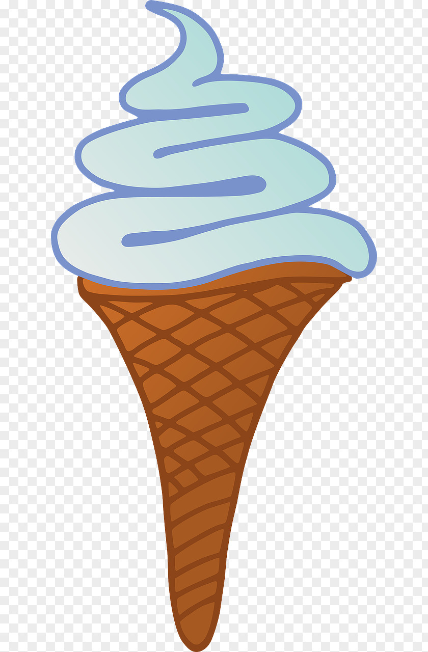 Blue Ice Cream Cone Gelato Clip Art PNG