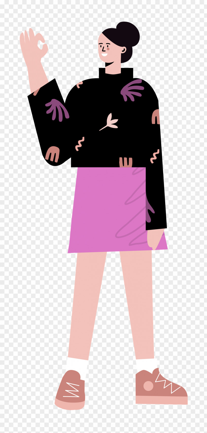 Standing Skirt Woman PNG