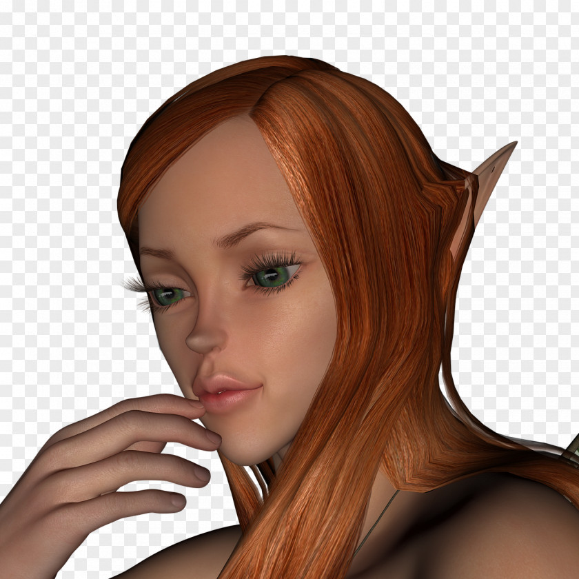 Fantasy Women Elf Fairy Tale Hair Coloring Idea PNG
