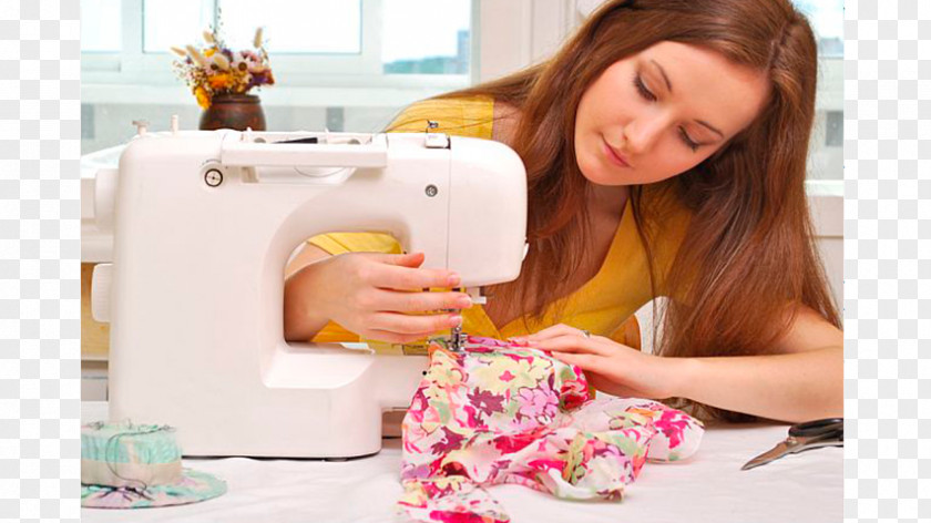 Woman Sewing Machines Dressmaker Stock Photography PNG