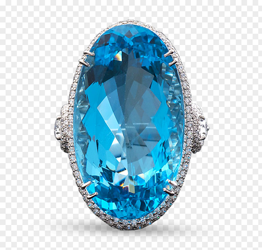 Aquamarine Diamond Ring Sapphire Gemstone Carat PNG