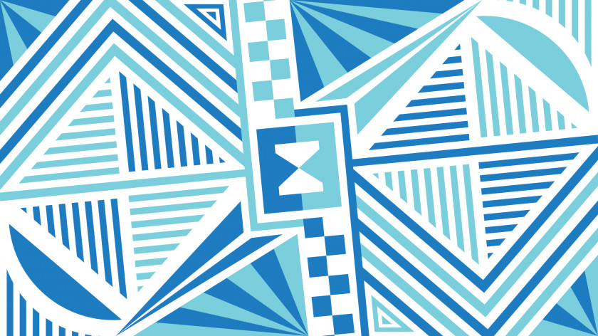 Geometric Geometry Blue Shape Triangle Wallpaper PNG