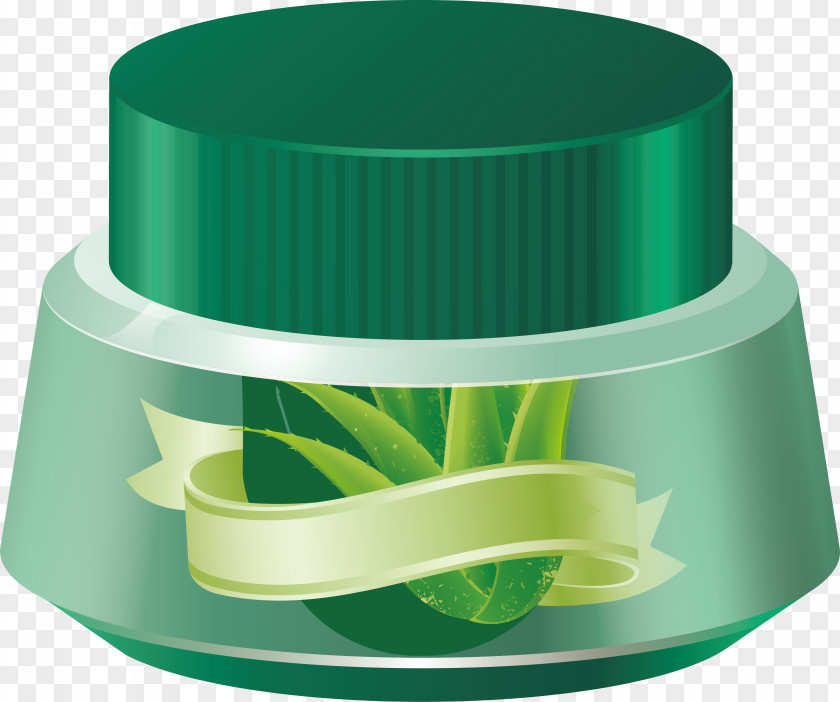 Green Jar Of Aloe Vera Gel PNG