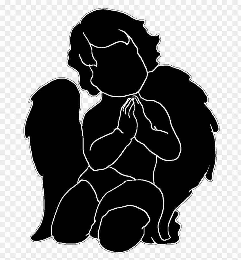 Angel Baby Silhouette Drawing PNG