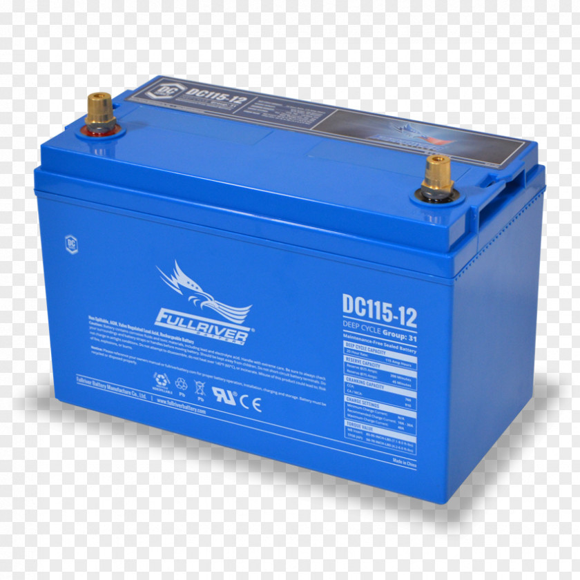 Deep Cycle Battery VRLA Deep-cycle Fullriver DC105-12 AGM Sealed 12V 105Ah Electric Ampere Hour PNG