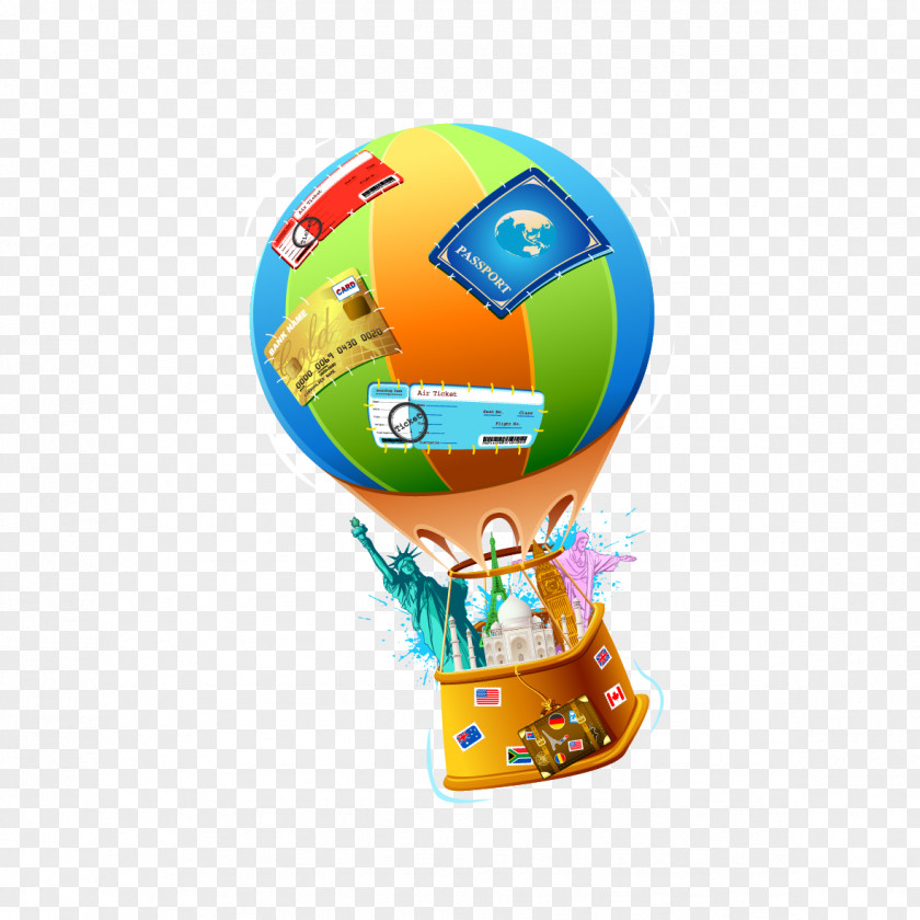 Creative Vector Global Travel Illustration PNG