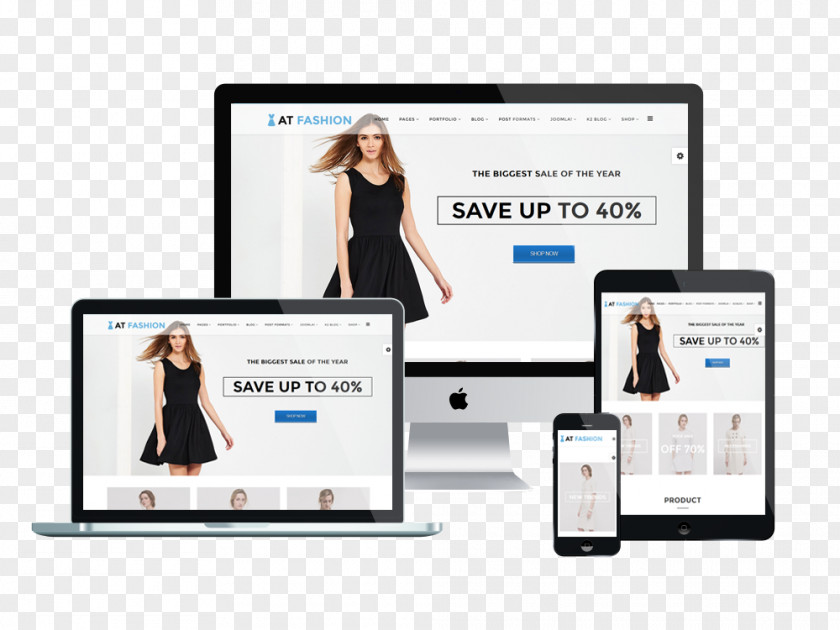 Fashion Store Responsive Web Design Bootstrap Online Shopping Template PNG
