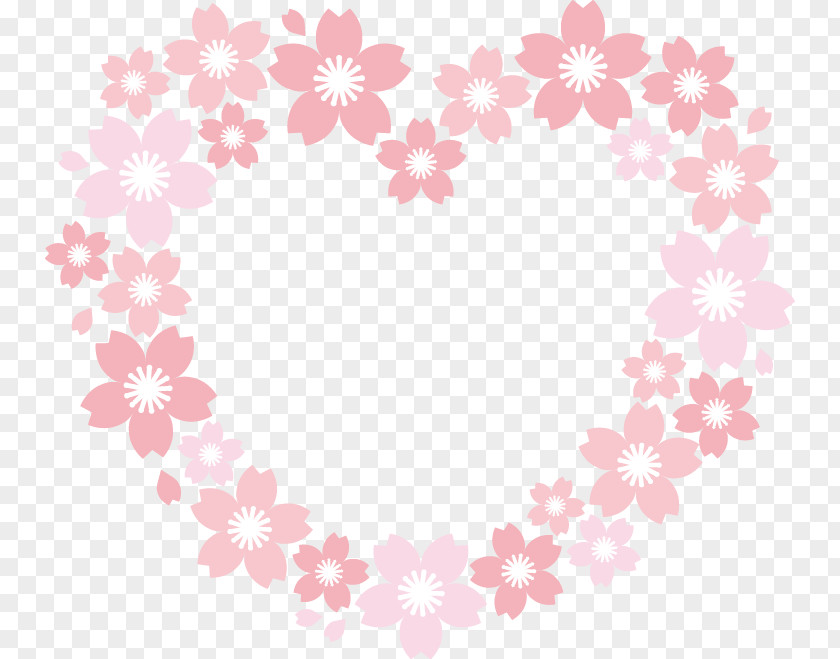 Pink Floral Decoration Flower Cherry Blossom Wreath PNG