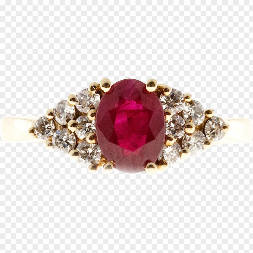 Ruby Engagement Ring Diamond Gold PNG