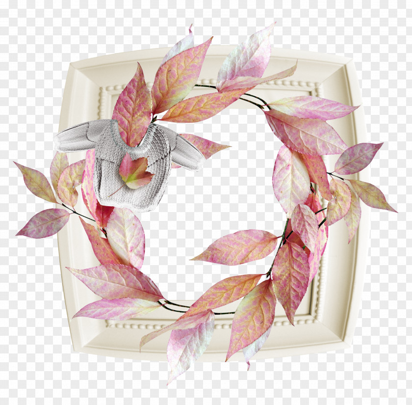 Double Leaf Frame White Border Yellow Flower Clip Art PNG