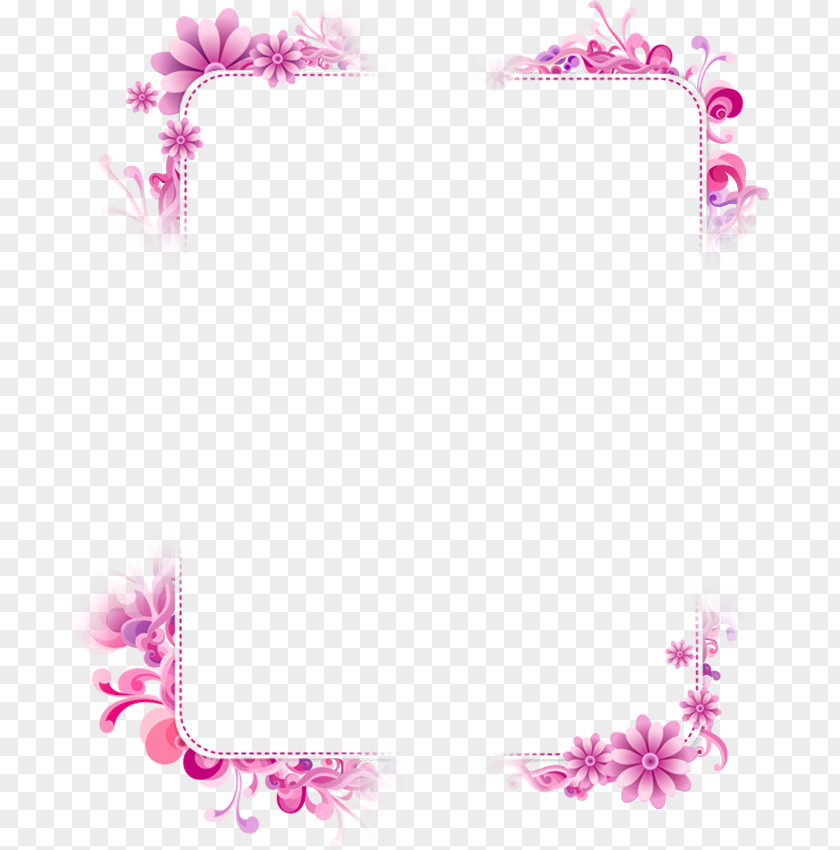 Purple Flower Frame Picture PNG