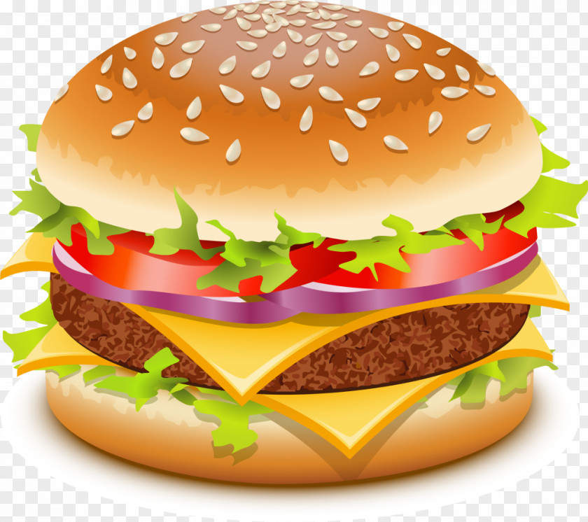 Bun McDonald's Hamburger Cheeseburger French Fries Clip Art PNG