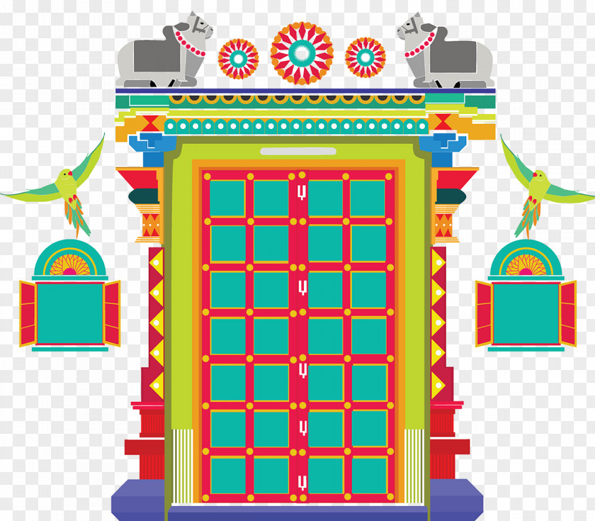 Stage Backdrop Nandi Temple Bull Road Toy Location Clip Art PNG