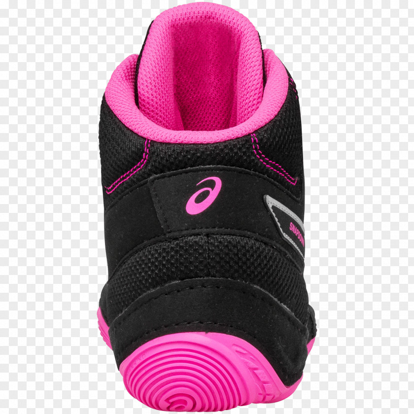 Black Pink ASICS Wrestling Shoe Sportswear Sneakers PNG