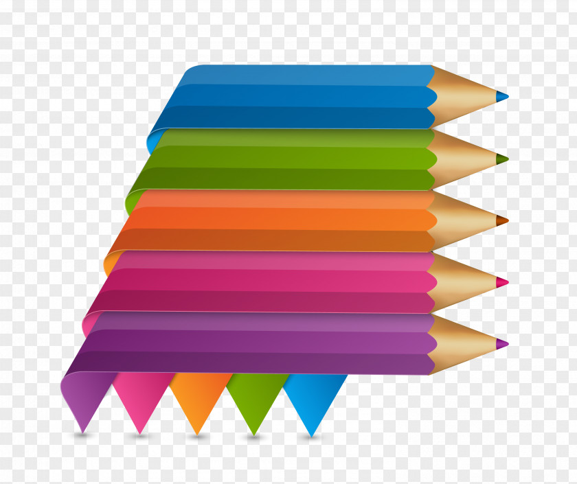 Colorful Simple Color Pen Pencil Infographic PNG