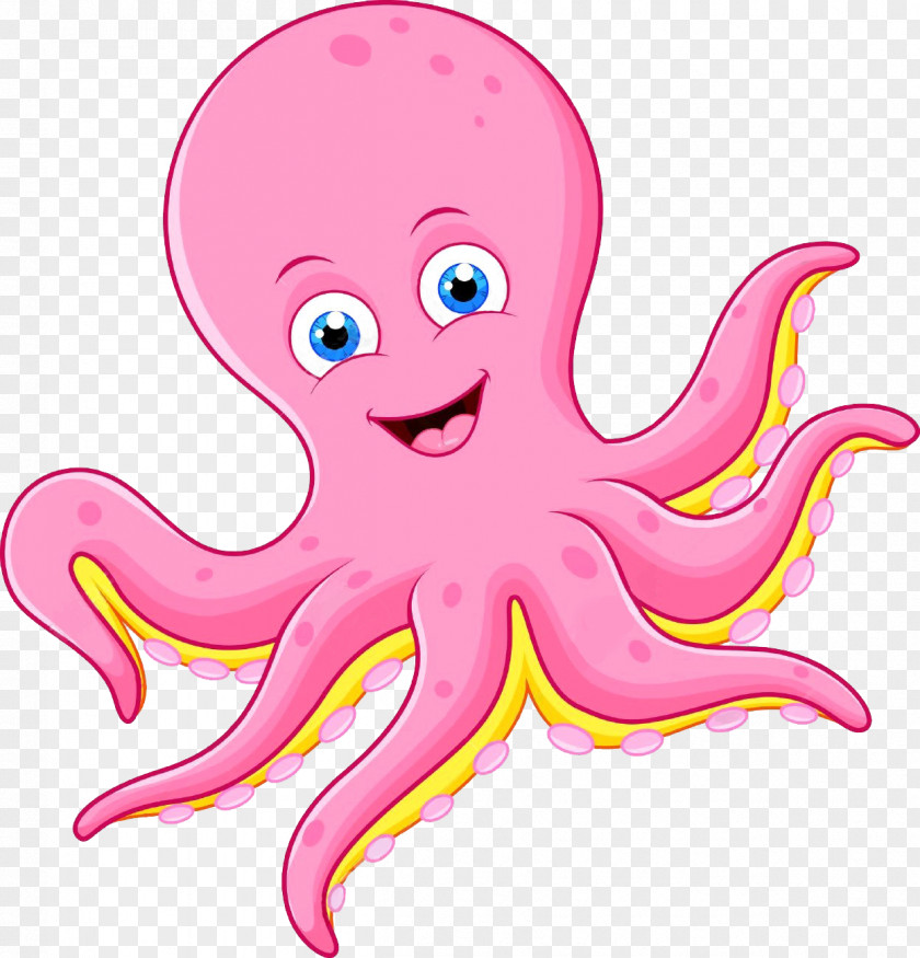 Octopus Giant Pacific Pink Cartoon PNG