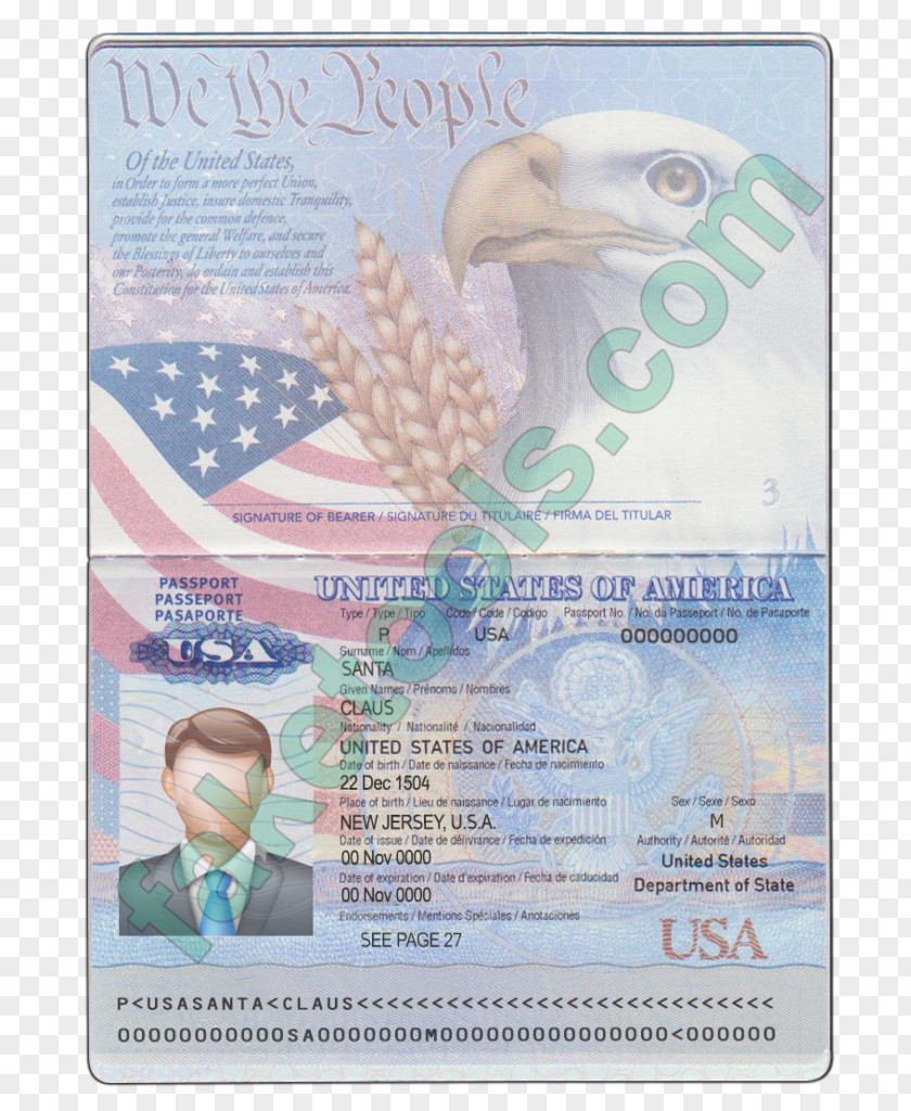 Passport United States Of America Canadian Fake PNG
