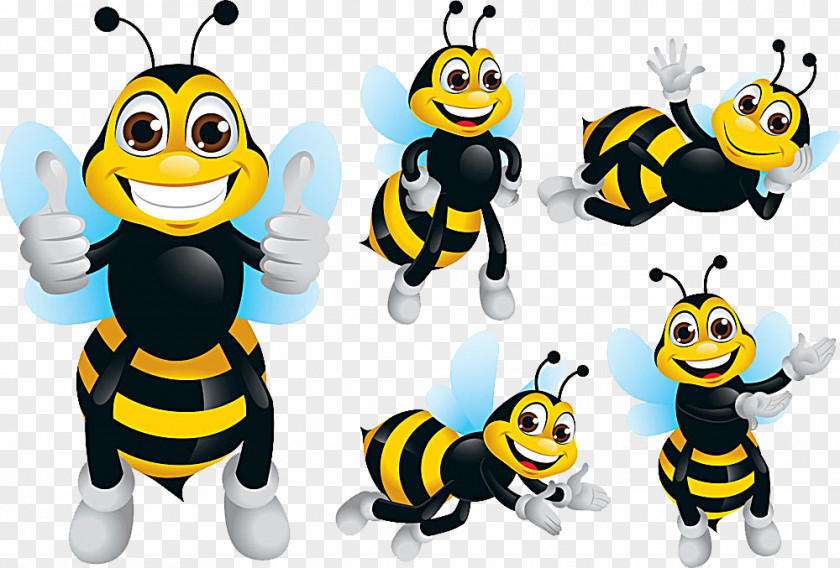 Cartoon Bee Honey Bumblebee Clip Art PNG